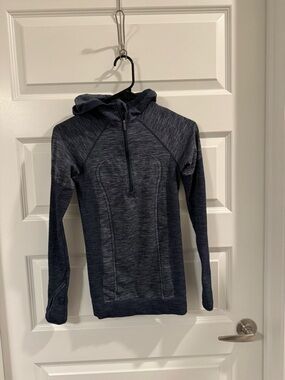 lululemon athletica Navy Half-Zip Hooded Women's Top